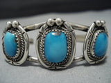 Incredible Vintage Native American Jewelry Navajo Turquoise Sterling Silver Bracelet Cuff Old Pawn-Nativo Arts