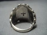 Incredible Vintage Native American Jewelry Zuni Green Turquoise Sterling Silver Ring-Nativo Arts