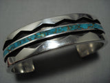 Incredible Vintage Native American Jewelry Zuni Hummingbird Turquoise Inlay Sterling Silver Bracelet-Nativo Arts