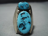 Incredible Vintage Native American Jewelry Zuni Sterling Silver Sky Blue Turquoise Ring-Nativo Arts