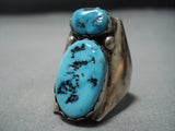 Incredible Vintage Native American Jewelry Zuni Sterling Silver Sky Blue Turquoise Ring-Nativo Arts