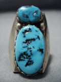 Incredible Vintage Native American Jewelry Zuni Sterling Silver Sky Blue Turquoise Ring-Nativo Arts