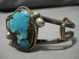 Incredible Vintage Native American Navajo Bisbee Turquoise Sterling Silver Bracelet-Nativo Arts