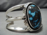 Incredible Vintage Native American Navajo Bisbee Turquoise Sterling Silver Bracelet Old-Nativo Arts