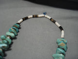 Incredible Vintage Native American Navajo Blue Diamond Turquoise Sterling Silver Necklace Old-Nativo Arts