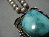 Incredible Vintage Native American Navajo Carico Lake Turquoise Sterling Silver Necklace Old-Nativo Arts