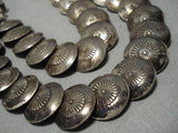 Incredible Vintage Native American Navajo Hand Wrought Tubule Sterling Silver Necklace Old-Nativo Arts