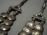 Incredible Vintage Native American Navajo Hand Wrought Tubule Sterling Silver Necklace Old-Nativo Arts