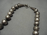 Incredible Vintage Native American Navajo Hand Wrought Tubule Sterling Silver Necklace Old-Nativo Arts