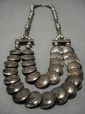 Incredible Vintage Native American Navajo Hand Wrought Tubule Sterling Silver Necklace Old-Nativo Arts