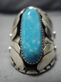 Incredible Vintage Native American Navajo Royston Turquoise Lyn Johnson Sterling Silver Ring-Nativo Arts