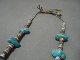 Incredible Vintage Native American Navajo Royston Turquoise Nugget Necklace Old-Nativo Arts