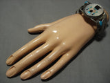 Incredible Vintage Native American Navajo Sterling Silver Turquoise Kachina Bracelet Old-Nativo Arts