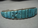 Incredible Vintage Native American Navajo Turquoise Leeanne Lee Sterling Silver Bracelet Old-Nativo Arts