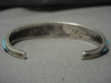 Incredible Vintage Native American Navajo Turquoise Leeanne Lee Sterling Silver Bracelet Old-Nativo Arts
