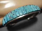 Incredible Vintage Native American Navajo Turquoise Leeanne Lee Sterling Silver Bracelet Old-Nativo Arts
