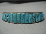 Incredible Vintage Native American Navajo Turquoise Leeanne Lee Sterling Silver Bracelet Old-Nativo Arts