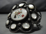 Incredible Vintage Native American Navajo Turquoise Sterling Silver Hummingbird Bracelet-Nativo Arts