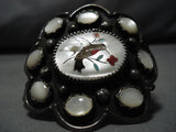 Incredible Vintage Native American Navajo Turquoise Sterling Silver Hummingbird Bracelet-Nativo Arts