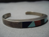 Incredible Vintage Native American Zuni Roderick Kaskalla Sterling Silver Turquoise Bracelet-Nativo Arts