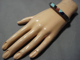 Incredible Vintage Native American Zuni Roderick Kaskalla Sterling Silver Turquoise Bracelet-Nativo Arts