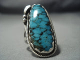 Incredible Vintage Navajo Blue Diamond Turquoise Sterling Native American Jewelry Silver Ring Old-Nativo Arts