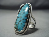 Incredible Vintage Navajo Blue Diamond Turquoise Sterling Native American Jewelry Silver Ring Old-Nativo Arts