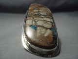 Incredible Vintage Navajo Boulder Turquoise Sterling Silver Ring Native American Jewelry-Nativo Arts