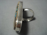 Incredible Vintage Navajo Boulder Turquoise Sterling Silver Ring Native American Jewelry-Nativo Arts