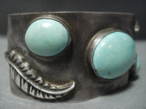 Incredible Vintage Navajo Green Turquoise Sterling Native American Jewelry Silver Bracelet Old-Nativo Arts
