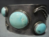 Incredible Vintage Navajo Green Turquoise Sterling Native American Jewelry Silver Bracelet Old-Nativo Arts