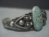 Incredible Vintage Navajo Large Green Turquoise Sterling Native American Jewelry Silver Bracelet Old-Nativo Arts