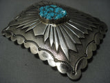 Incredible Vintage Navajo Native American Jewelry jewelry Sterling Silver Turquoise Jim Shay Buckle Old-Nativo Arts