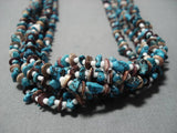 Incredible Vintage Navajo Native American Turquoise Shell Necklace Old-Nativo Arts