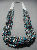 Incredible Vintage Navajo Native American Turquoise Shell Necklace Old-Nativo Arts