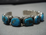 Incredible Vintage Navajo Native American Turquoise Sterling Silver Bracelet Old-Nativo Arts
