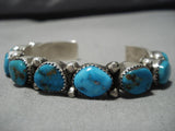Incredible Vintage Navajo Native American Turquoise Sterling Silver Bracelet Old-Nativo Arts