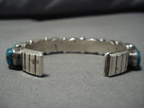 Incredible Vintage Navajo Native American Turquoise Sterling Silver Bracelet Old-Nativo Arts