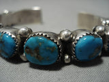 Incredible Vintage Navajo Native American Turquoise Sterling Silver Bracelet Old-Nativo Arts