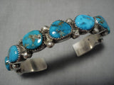 Incredible Vintage Navajo Native American Turquoise Sterling Silver Bracelet Old-Nativo Arts