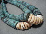Incredible Vintage Navajo Spiderweb Turquoise Native American Necklace Old-Nativo Arts