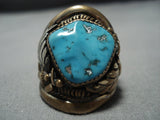 Incredible Vintage Navajo Sterling Silver Gold Native American Jewelry Ring Old-Nativo Arts