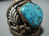Incredible Vintage Navajo Sterling Silver Gold Native American Jewelry Ring Old-Nativo Arts