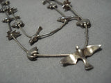 Incredible Vintage Navajo Sterling Silver Native American Fetish Animal Necklace-Nativo Arts