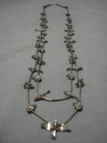 Incredible Vintage Navajo Sterling Silver Native American Fetish Animal Necklace-Nativo Arts