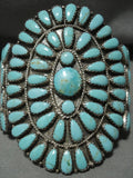 Incredible Vintage Navajo Towering Royston Turquoise Native American Jewelry Silver Bracelet-Nativo Arts