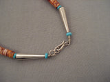 Incredible Vintage Navajo Turquoise Spiny Oyster Native American Jewelry Silver Bead Necklace Old-Nativo Arts