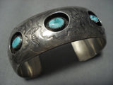 Incredible Vintage Navajo Turquoise Sterling Native American Jewelry Silver Bracelet Old Cuff-Nativo Arts