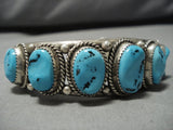 Incredible Vintage Navajo Turquoise Sterling Silver Native American Bracelet Old-Nativo Arts