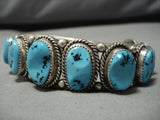 Incredible Vintage Navajo Turquoise Sterling Silver Native American Bracelet Old-Nativo Arts
